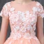Romantique Perle Rose Robe De Bal 2019 Princesse Encolure Dégagée Manches Courtes Appliques Fleur Perle Perlage Longue Volants Dos Nu Robe De Ceremonie