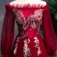 Modern / Fashion Burgundy Prom Dresses 2019 A-Line / Princess Off-The-Shoulder Long Sleeve Appliques Lace Pearl Rhinestone Floor-Length / Long Ruffle Backless Formal Dresses