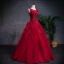 Classic Burgundy Prom Dresses 2018 A-Line / Princess See-through Scoop Neck Sleeveless Beading Glitter Sequins Floor-Length / Long Cascading Ruffles Backless Formal Dresses