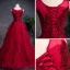 Classic Burgundy Prom Dresses 2018 A-Line / Princess See-through Scoop Neck Sleeveless Beading Glitter Sequins Floor-Length / Long Cascading Ruffles Backless Formal Dresses