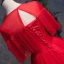 Chinese style Red See-through Prom Dresses 2019 A-Line / Princess Scoop Neck Sleeveless Appliques Lace Pearl Rhinestone Tassel Floor-Length / Long Ruffle Backless Formal Dresses