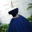 Elegant Royal Blue Prom Dresses 2019 Ball Gown Off-The-Shoulder Short Sleeve Pearl Floor-Length / Long Ruffle Backless Formal Dresses