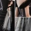 Elegant Black See-through Prom Dresses 2019 A-Line / Princess Off-The-Shoulder Short Sleeve Star Appliques Sequins Floor-Length / Long Ruffle Backless Formal Dresses