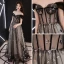 Elegant Black See-through Prom Dresses 2019 A-Line / Princess Off-The-Shoulder Short Sleeve Star Appliques Sequins Floor-Length / Long Ruffle Backless Formal Dresses