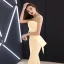 Élégant Bordeaux Transparentes Robe De Soirée 2019 Trompette / Sirène Encolure Dégagée Sans Manches Perlage Train De Balayage Volants Dos Nu Robe De Ceremonie