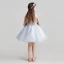 Chic / Beautiful Sky Blue Flower Girl Dresses 2017 Ball Gown Scoop Neck Sleeveless Appliques Lace Flower Short Ruffle Wedding Party Dresses