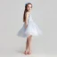 Chic / Beautiful Sky Blue Flower Girl Dresses 2017 Ball Gown Scoop Neck Sleeveless Appliques Lace Flower Short Ruffle Wedding Party Dresses