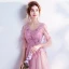 Romantic Candy Pink Prom Dresses 2019 A-Line / Princess V-Neck Bell sleeves Appliques Lace Flower Beading Floor-Length / Long Ruffle Backless Formal Dresses