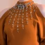 Luxe Tan Robe De Soirée 2019 Trompette / Sirène Col Haut Manches Longues Perlage Ceinture Fendue devant Tribunal Train Volants Dos Nu Robe De Ceremonie