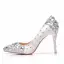 Scintillantes Blanche Multi-Couleurs Faux Diamant Chaussure De Mariée 2023 9 cm Talons Aiguilles À Bout Pointu Mariage Escarpins Talons Hauts