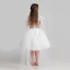 Chic / Beautiful White Flower Girl Dresses 2017 Ball Gown V-Neck Sleeveless Appliques Lace Flower Sequins Crystal Pearl Knee-Length Wedding Party Dresses