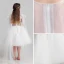 Chic / Beautiful White Flower Girl Dresses 2017 Ball Gown V-Neck Sleeveless Appliques Lace Flower Sequins Crystal Pearl Knee-Length Wedding Party Dresses