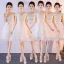 Abordable Champagne Robe Demoiselle D'honneur 2018 Princesse Sans Manches Noeud Ceinture Courte Volants Dos Nu Robe Pour Mariage