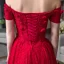 Élégant Bordeaux Dentelle Robe De Soirée 2018 Princesse De l'épaule Manches Courtes Perlage Appliques En Dentelle Glitter Longue Volants Dos Nu Robe De Ceremonie