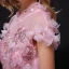 Chic / Beautiful Prom Dresses 2017 Lace Appliques Rhinestone Pearl Bow Sash Backless High Neck Short Sleeve Floor-Length / Long Candy Pink Prom Ball Gown