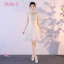 Abordable Champagne Robe Demoiselle D'honneur 2018 Princesse Sans Manches Noeud Ceinture Courte Volants Dos Nu Robe Pour Mariage