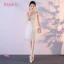 Abordable Champagne Robe Demoiselle D'honneur 2018 Princesse Sans Manches Noeud Ceinture Courte Volants Dos Nu Robe Pour Mariage