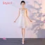 Abordable Champagne Robe Demoiselle D'honneur 2018 Princesse Sans Manches Noeud Ceinture Courte Volants Dos Nu Robe Pour Mariage