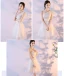 Abordable Champagne Robe Demoiselle D'honneur 2018 Princesse Sans Manches Noeud Ceinture Courte Volants Dos Nu Robe Pour Mariage