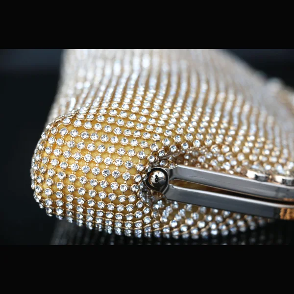 Scintillantes Bling Bling Doré Pochette Perlage Faux Diamant Velour Métal Cocktail Soirée Accessorize 2019