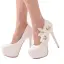 Amazing / Unique White Appliques Wedding Shoes 2024 14 cm Stiletto Heels Round Toe Wedding High Heels