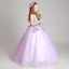 Chic / Beautiful Lilac Flower Girl Dresses 2017 Ball Gown Pearl Scoop Neck Sleeveless Lace Appliques Flower Floor-Length / Long Ruffle Wedding Party Dresses