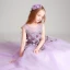 Chic / Beautiful Lilac Flower Girl Dresses 2017 Ball Gown Pearl Scoop Neck Sleeveless Lace Appliques Flower Floor-Length / Long Ruffle Wedding Party Dresses