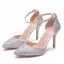 Chic / Belle Multi-Couleurs Faux Diamant Chaussure De Mariée 2022 7 cm Talons Aiguilles Bride Cheville À Bout Pointu Mariage Talons Hauts