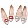 Elegant White Rhinestone Wedding Shoes 2022 5 cm Stiletto Heels Pointed Toe Wedding Pumps High Heels