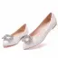 Snygga / Fina Vita Rhinestone Bal Platt Damskor 2022 Spetsiga Damskor Klackskor