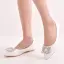 Snygga / Fina Vita Rhinestone Bal Platt Damskor 2022 Spetsiga Damskor Klackskor
