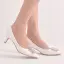 Minimalistische Witte Rhinestone Bruidsschoenen 2025 5 cm Naaldhakken / Stiletto Spitse Neus Huwelijk Pumps Hoge Hakken
