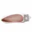 Snygga / Fina Vita Rhinestone Bal Platt Damskor 2022 Spetsiga Damskor Klackskor