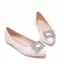 Snygga / Fina Vita Rhinestone Bal Platt Damskor 2022 Spetsiga Damskor Klackskor