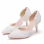 Élégant Blanche Perle En Dentelle Fleur Chaussure De Mariée 2024 7 cm Talons Aiguilles À Bout Pointu Mariage Talons Hauts