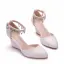 Simple Blanche Faux Diamant À Bout Pointu Chaussure De Mariée 2024 Bride Cheville 7 cm Compensées Mariage Talons Hauts