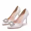 Mooie / Prachtige Witte Rhinestone Gala Pumps 2024 9 cm Naaldhakken / Stiletto Spitse Neus Pumps Hoge Hakken