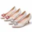 Elegant White Rhinestone Wedding Shoes 2022 5 cm Stiletto Heels Pointed Toe Wedding Pumps High Heels