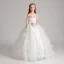 Flower Fairy Artificial Flowers White Wedding Party Dresses 2017 Ball Gown Spaghetti Straps Sleeveless Appliques Flower Floor-Length / Long Ruffle Flower Girl Dresses