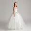 Flower Fairy Artificial Flowers White Wedding Party Dresses 2017 Ball Gown Spaghetti Straps Sleeveless Appliques Flower Floor-Length / Long Ruffle Flower Girl Dresses