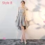 High Low Grey Bridesmaid Dresses 2018 A-Line / Princess Bow Sash Asymmetrical Ruffle Backless Wedding Party Dresses