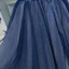 Chic / Beautiful Navy Blue Cocktail Dresses 2018 Ball Gown Off-The-Shoulder Short Sleeve Appliques Lace Rhinestone Sash Short Ruffle Backless Formal Dresses