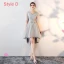 High Low Grey Bridesmaid Dresses 2018 A-Line / Princess Bow Sash Asymmetrical Ruffle Backless Wedding Party Dresses