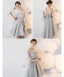 High Low Grey Bridesmaid Dresses 2018 A-Line / Princess Bow Sash Asymmetrical Ruffle Backless Wedding Party Dresses
