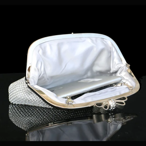 Scintillantes Bling Bling Doré Pochette Perlage Faux Diamant Velour Métal Cocktail Soirée Accessorize 2019