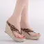 Fashion Brown Beach Street Wear Leopard Print Womens Sandals 2022 9 cm Wedges Open / Peep Toe Womens Sandals