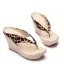 Fashion Brown Beach Street Wear Leopard Print Womens Sandals 2022 9 cm Wedges Open / Peep Toe Womens Sandals