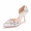 Charming White Rhinestone Pointed Toe Wedding Shoes 2024 8 cm Stiletto Heels Wedding High Heels