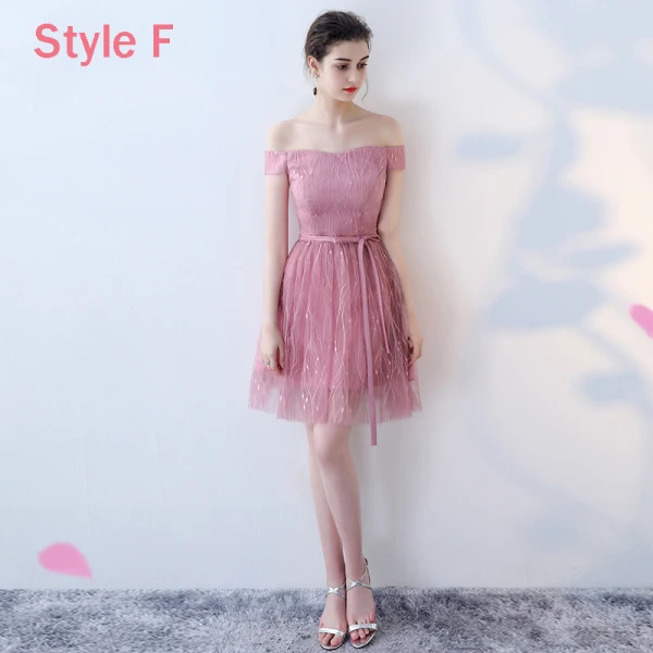 Affordable Chic / Beautiful Candy Pink Bridesmaid Dresses 2018 A-Line / Princess Appliques Lace Sash Short Ruffle Backless Wedding Party Dresses