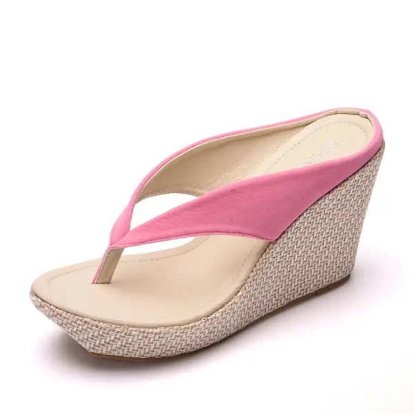 Modern / Fashion Black Street Wear Beach Womens Sandals 2022 9 cm Wedges Open / Peep Toe Womens Shoes
